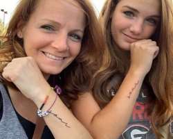 Faith and her mother has similar tattoos on their wrist.